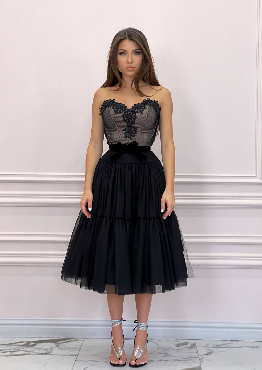 Black Tulle & Lace Dress