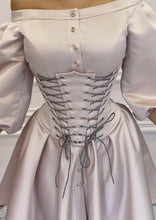 Load image into Gallery viewer, MALLINY Waist-Shaping Royal Pearl Beige Corset

