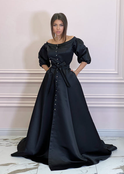 DUCHESS Black Long Dress
