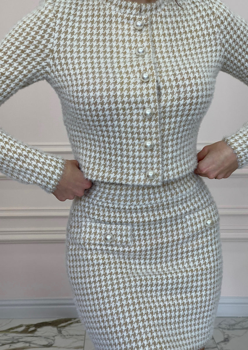 FLUFFY Beige Two-Piece Set