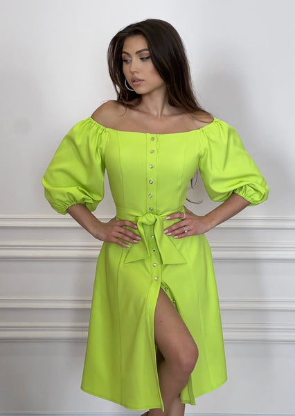 "Déjà Vu" Lime Dress