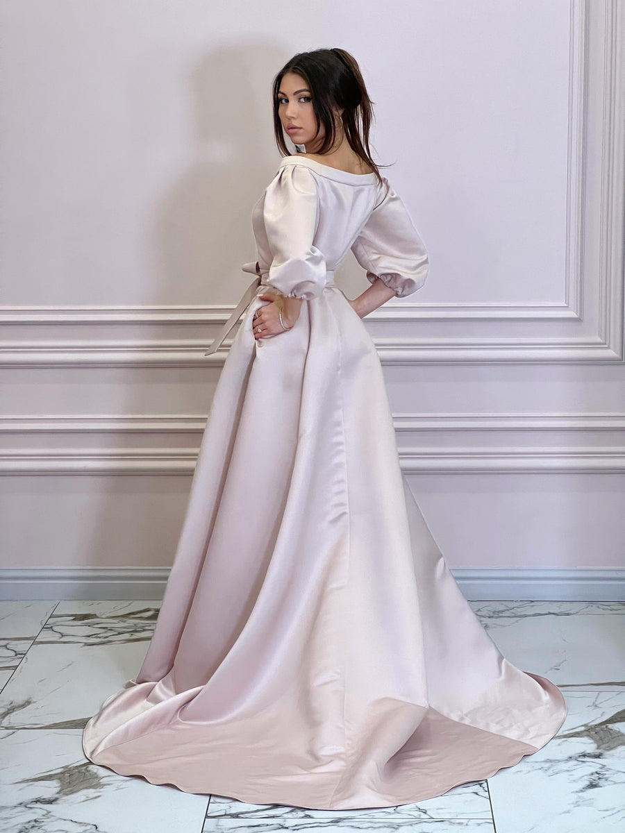 DUCHESS Pearl Beige Long Dress Malliny DUCHESS Pearl Beige Long Dress Malliny