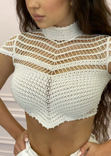 Load image into Gallery viewer, Almond Milk Handmade Crochet Top
