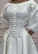 Load image into Gallery viewer, MALLINY Waist-Shaping Royal White Corset
