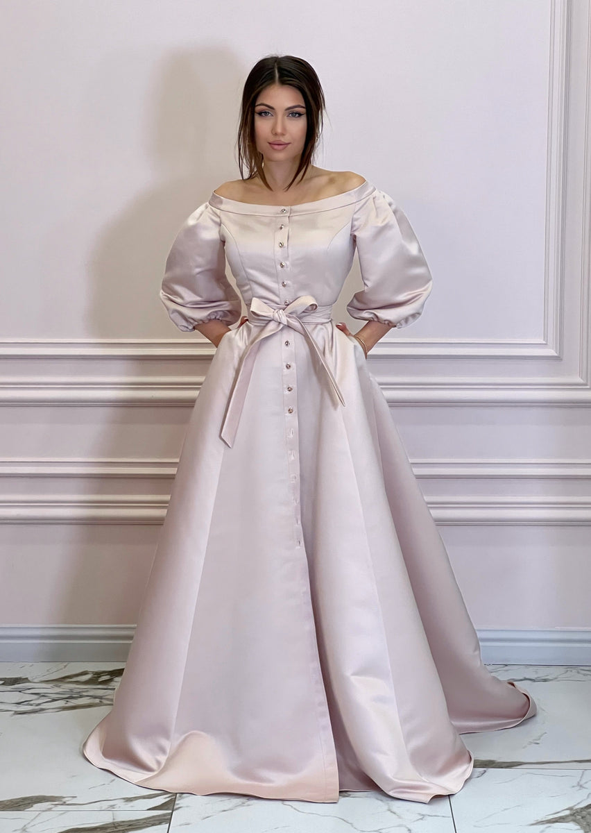 DUCHESS Pearl Beige Long Dress
