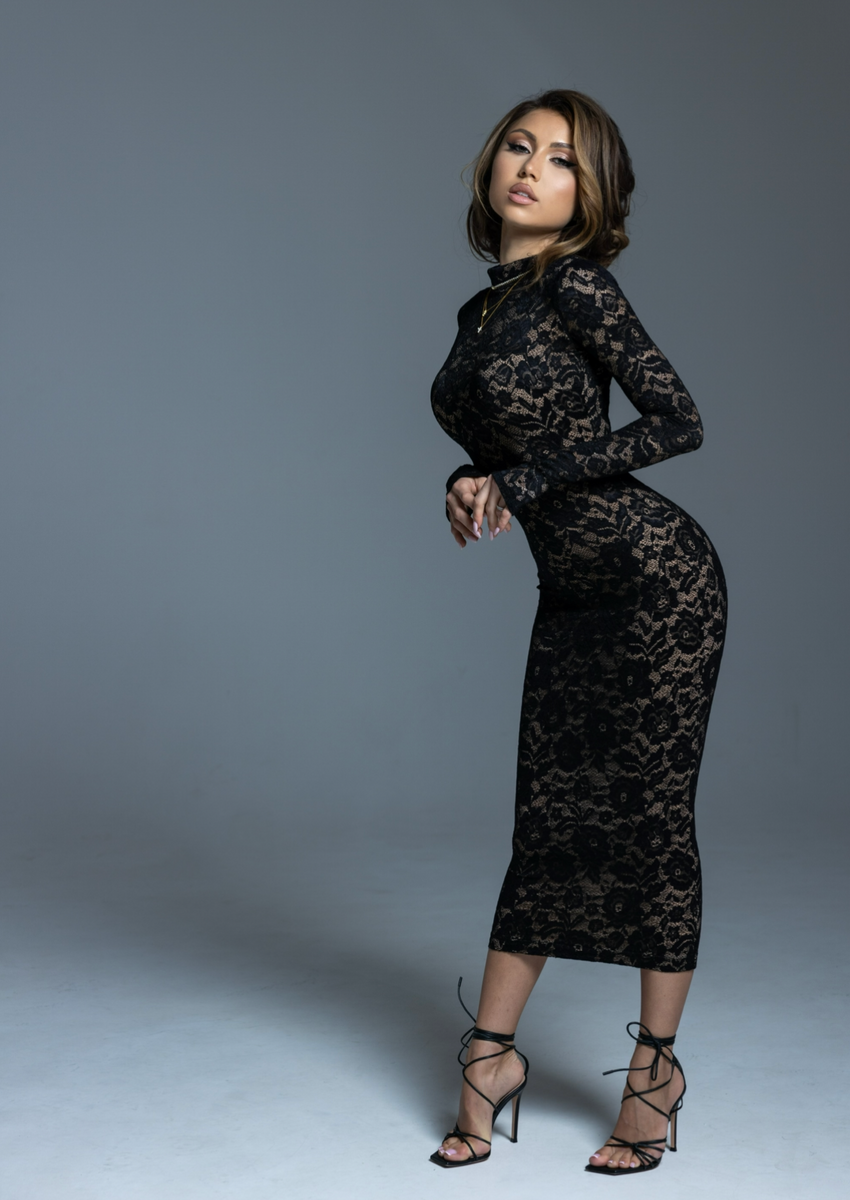 Amour Black Lace Dress
