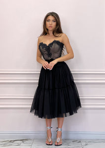 Black Tulle & Lace Dress