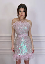 Load image into Gallery viewer, HOLLYWOOD STAR Pink Sequins Dress with Belt
